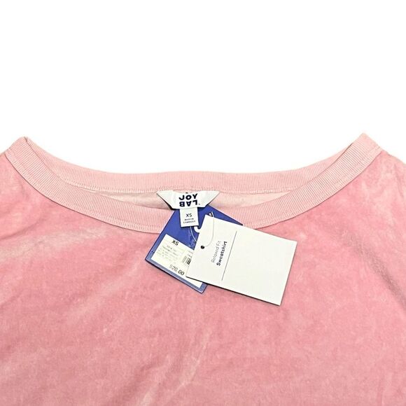 JoyLab Women’s Pink Velour Boatneck Long Sleeve Sweatshirt, Size XS, NWT - Picture 4 of 7